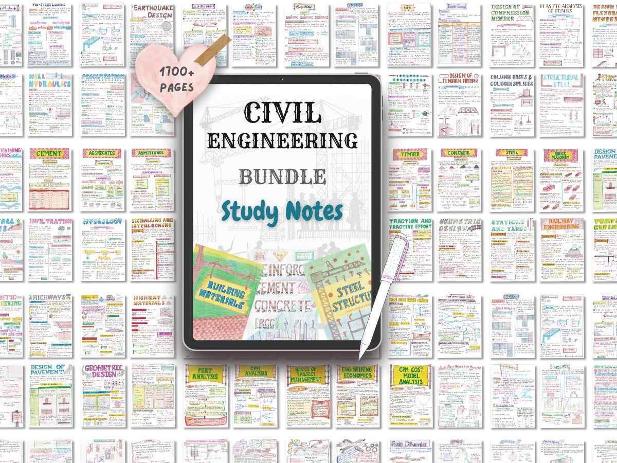 Civil Engineering Aesthetic Notes PDF | 9+1 Subjects Bundle | for Civil Engineering Course BEng | BTech | GATE - Image 7
