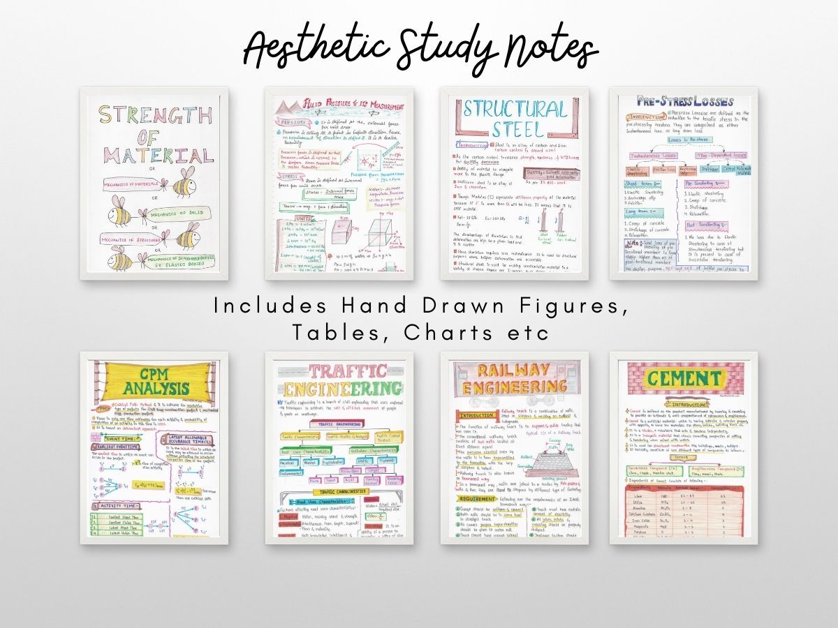 Civil Engineering Aesthetic Notes PDF | 9+1 Subjects Bundle | for Civil Engineering Course BEng | BTech | GATE - Image 9