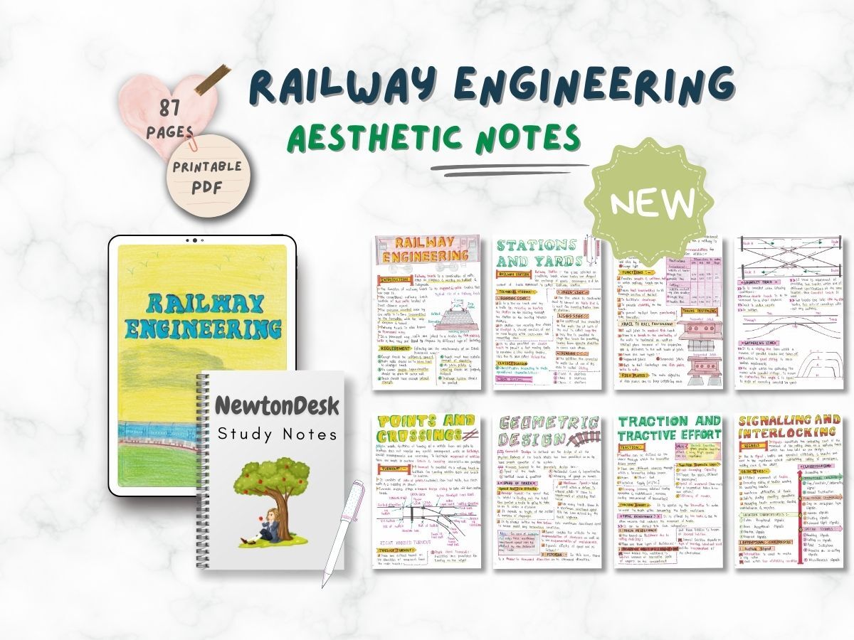 Railway Engineering Aesthetic Notes PDF | for Civil Engineering Course BEng | BTech | GATE - Image 4