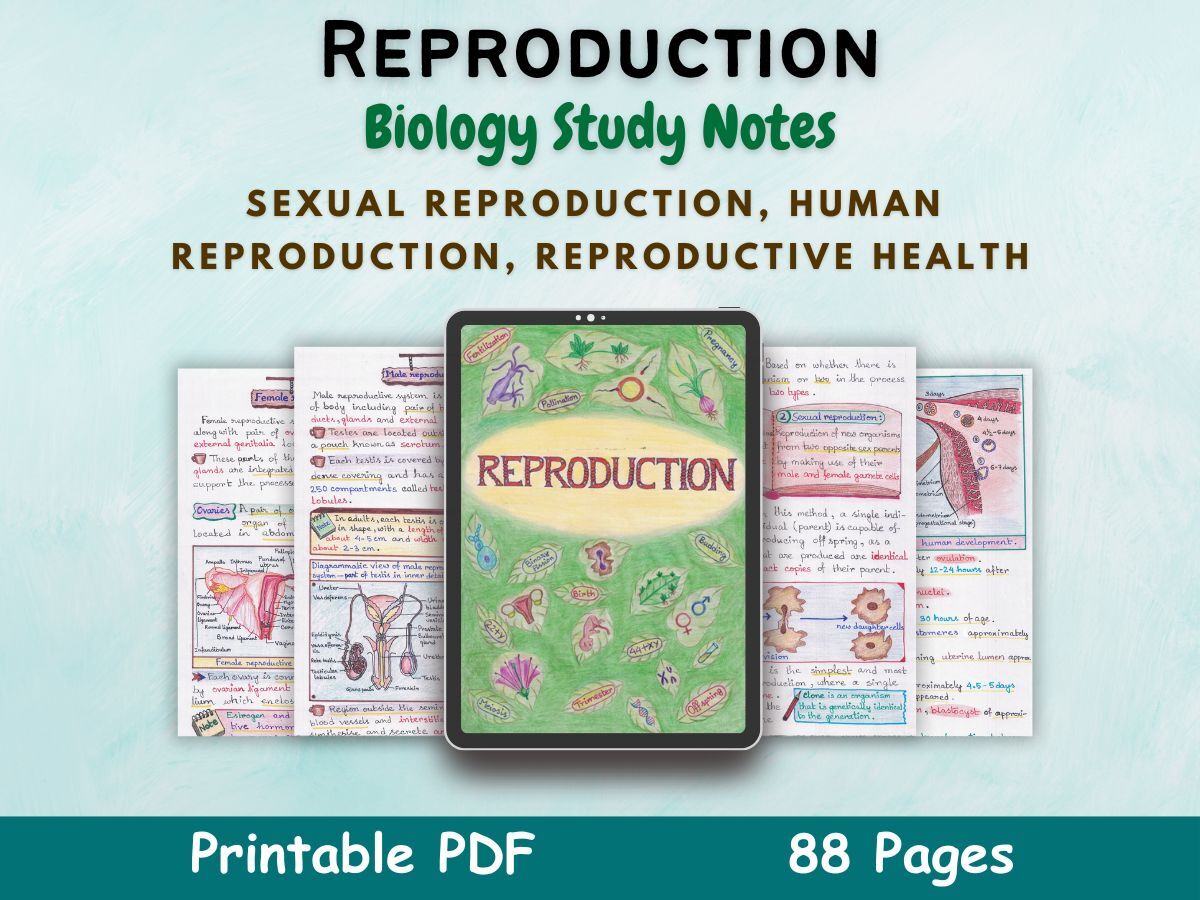 reproduction biology aesthetic notes for high school grade 12 first cover image in blue of newton desk